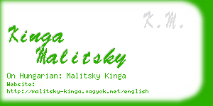 kinga malitsky business card